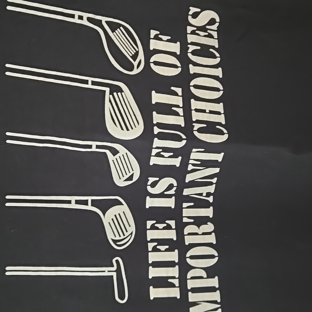 Fruit Of The Loom Black Graphic T-Shirt with Golf Design - Picture 6 of 8